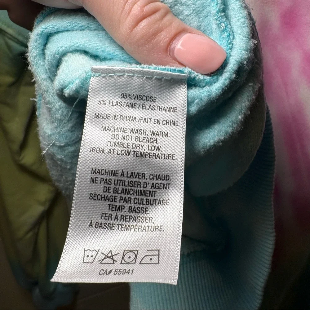 Harlow Tie Dye Spiral Hoodie Soft Viscose Blend‎ Boho Pastel Swirl Sweatshirt M - Picture 7 of 7